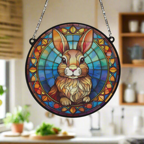 Rabbit Stained Glass Effect Suncatcher